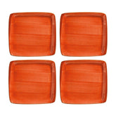 Bonna China Sienna 6.25" x 5.75"  Square Terracotta Porcelain Plate (Set of 4)